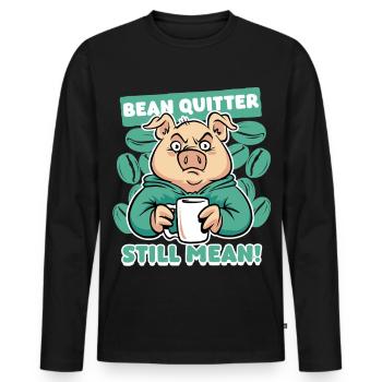 Kaffeeentzug Koffeinfrei Ex-Kaffeetrinker - Männer Premium Bio Langarmshirt - Schwarz - Vorne - Nico (187cm)