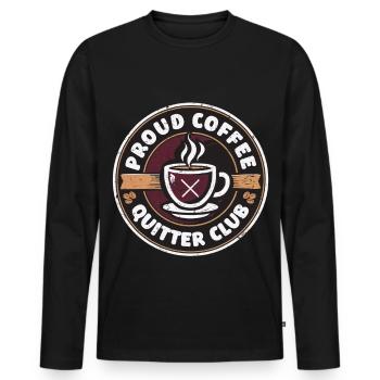 Kaffeeentzug Koffeinfrei Ex-Kaffeetrinker - Männer Premium Bio Langarmshirt - Schwarz - Vorne - Nico (187cm)