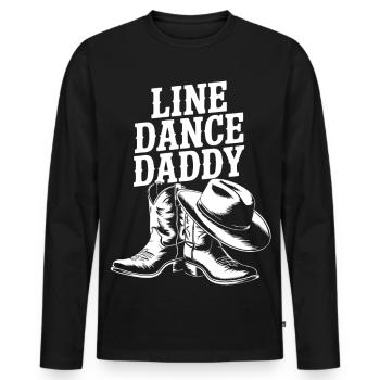 Line Dance Daddy Boots - Men's Premium Organic Long Sleeve Shirt - black - Front - Nico (187cm)