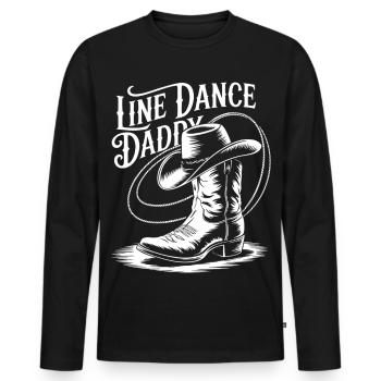 Line Dance Daddy Boots - Männer Premium Bio Langarmshirt - Schwarz - Vorne - Nico (187cm)