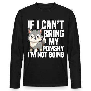 Pomsky Plüschtier-Hundegeschirr für Pomsky - Männer Premium Bio Langarmshirt - Schwarz - Vorne - Nico (187cm)
