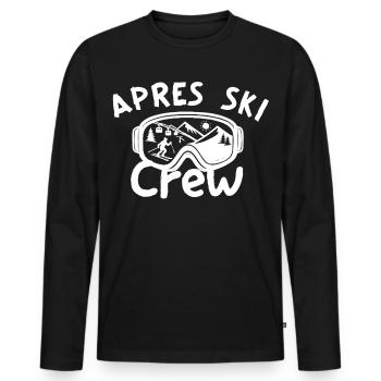 Après Ski Crew – Diction sur le ski des sports d’hiver - T-shirt manches longues Premium bio Homme - noir - Devant - Nico (187cm)
