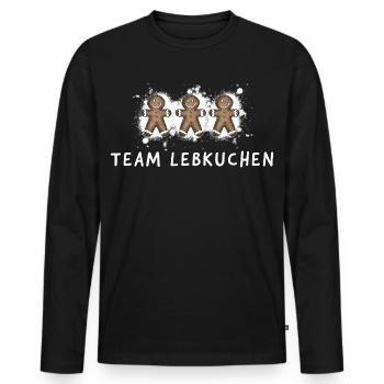 Team Gingerbread – Cookies Sweet Sweet - Men's Premium Organic Long Sleeve Shirt - black - Front - Nico (187cm)