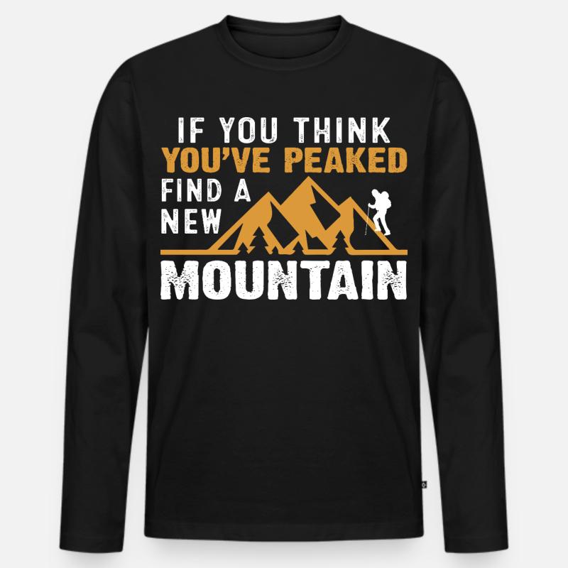 Wandern - Männer Premium Bio Langarmshirt - Schwarz