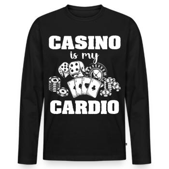 Casino Casino Players - Men's Premium Organic Long Sleeve Shirt - black - Front - Nico (187cm)