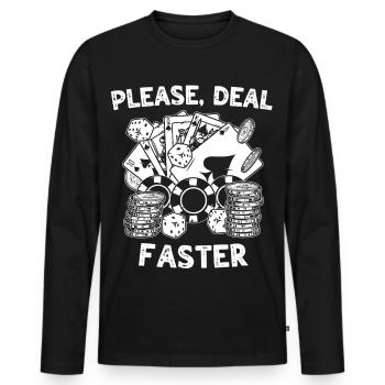 Casino - Männer Premium Bio Langarmshirt - Schwarz - Vorne - Nico (187cm)