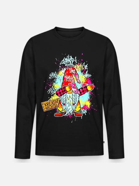 CREATIVE GNOME Dab Graffiti Artist XMas - Men's Premium Organic Long Sleeve Shirt - black