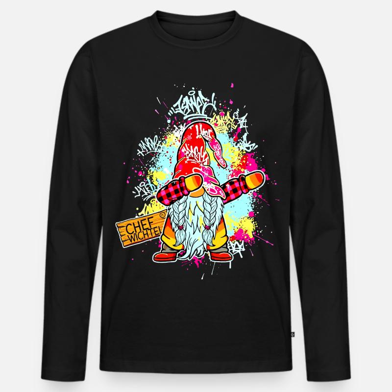 CHEF WICHTEL Dab Graffiti Männlich Xmas - Männer Premium Bio Langarmshirt - Schwarz