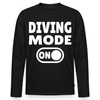 Mode plongée activé – Tauchen - T-shirt manches longues Premium bio Homme - noir - Devant - Nico (187cm)