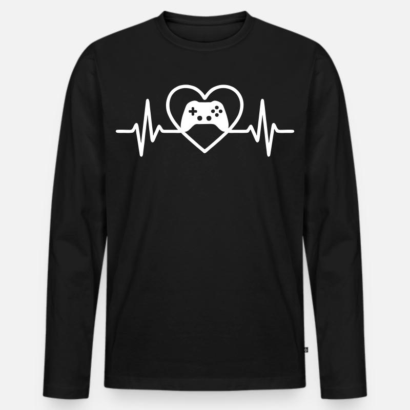 Cœur Gaming – Gamer-Stil-Controller - Männer Premium Bio Langarmshirt - Schwarz