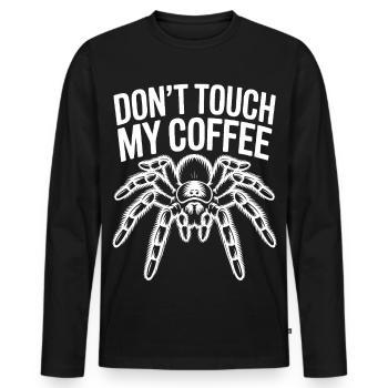 Araignée à café : Ne pas toucher - T-shirt manches longues Premium bio Homme - noir - Devant - Nico (187cm)
