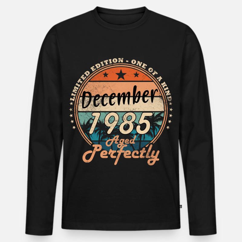 Dezember 1985 - Männer Premium Bio Langarmshirt - Schwarz