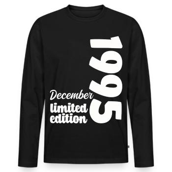 Anniversaire Décembre 1995 Limited Edition Cadeau - T-shirt manches longues Premium bio Homme - noir - Devant - Nico (187cm)