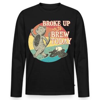 Kaffeeentzug Koffeinfrei Ex-Kaffeetrinker - Männer Premium Bio Langarmshirt - Schwarz - Vorne - Nico (187cm)