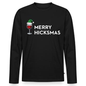 Merry Hicksmas – Anti Xmas Edition - Men's Premium Organic Long Sleeve Shirt - black - Front - Nico (187cm)