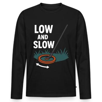 Low And Slow Metal Detecting Treasure Hunt - Men's Premium Organic Long Sleeve Shirt - black - Front - Nico (187cm)