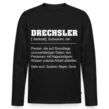 Definition Woodturner Funny - Men's Premium Organic Long Sleeve Shirt - black - Front - Nico (187cm)