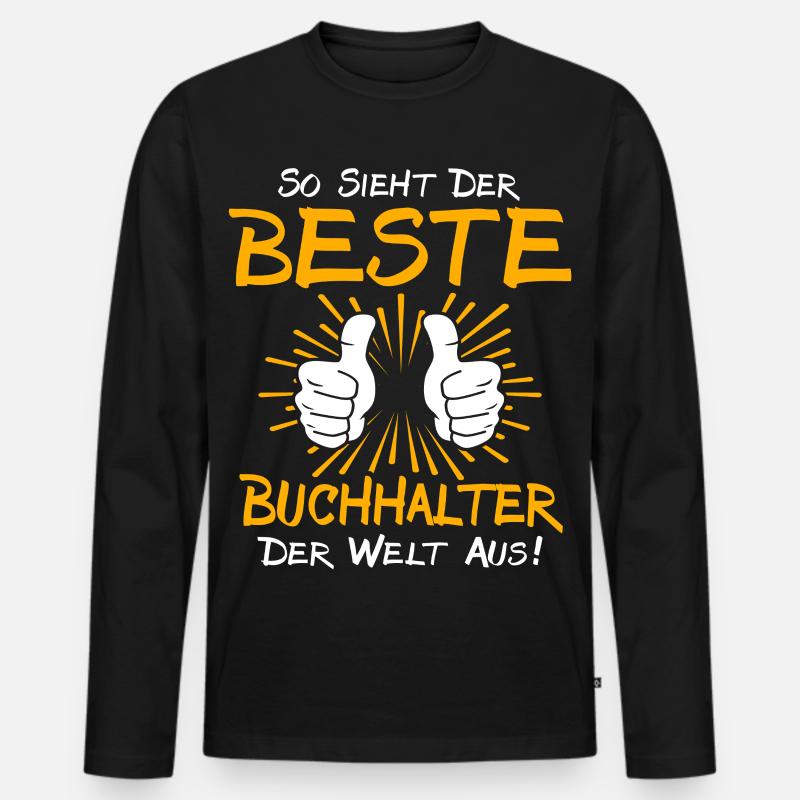 Buchhalter Geschenkidee - Männer Premium Bio Langarmshirt - Schwarz