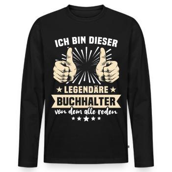 Expressions des comptables - T-shirt manches longues Premium bio Homme - noir - Devant - Nico (187cm)