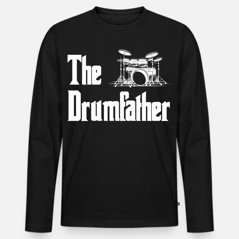 The Drummacher Drum Silhouette - Männer Premium Bio Langarmshirt - Schwarz