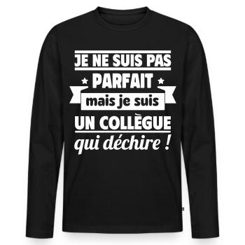 Colleague Who Tears Humor Work - Men's Premium Organic Long Sleeve Shirt - black - Front - Nico (187cm)