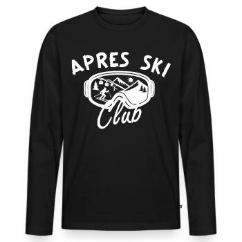 Après Ski Club – Hut fun - Men's Premium Organic Long Sleeve Shirt - black - Front - Nico (187cm)