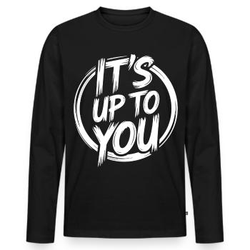 Es Liegt An Dir - Männer Premium Bio Langarmshirt - Schwarz - Vorne - Nico (187cm)