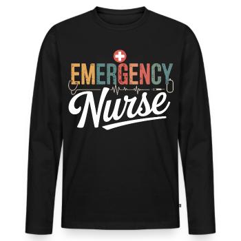 Emergency Nurse Emergency Design - Men's Premium Organic Long Sleeve Shirt - black - Front - Nico (187cm)