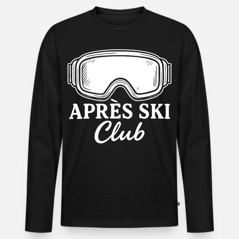 Après Ski Club - Männer Premium Bio Langarmshirt - Schwarz