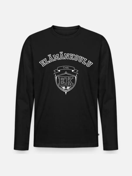 Die Schule des Lebens - Männer Premium Bio Langarmshirt - Schwarz