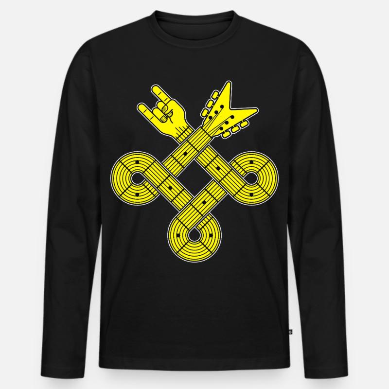 Guitar Celtic Knot - Männer Premium Bio Langarmshirt - Schwarz