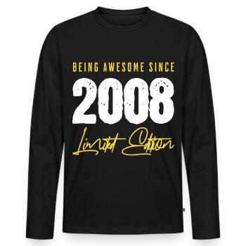 18e anniversaire édition limitée 2008 - T-shirt manches longues Premium bio Homme - noir - Devant - Nico (187cm)