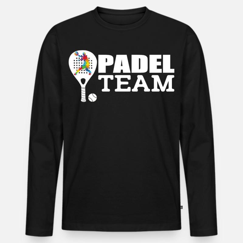 Padel - Männer Premium Bio Langarmshirt - Schwarz