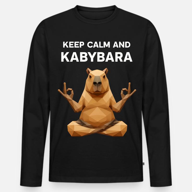 Keep Calm Kabybara - Männer Premium Bio Langarmshirt - Schwarz