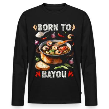 Nourriture du Bayou - T-shirt manches longues Premium bio Homme - noir - Devant - Nico (187cm)