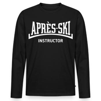 Après-Ski – Instructor (Konkav / Apres Ski / B) - Männer Premium Bio Langarmshirt - Schwarz - Vorne - Nico (187cm)