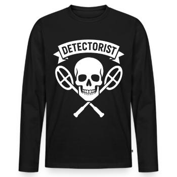 Détecteur de crânes Détecteur de métaux Chasseur de trésors - T-shirt manches longues Premium bio Homme - noir - Devant - Nico (187cm)