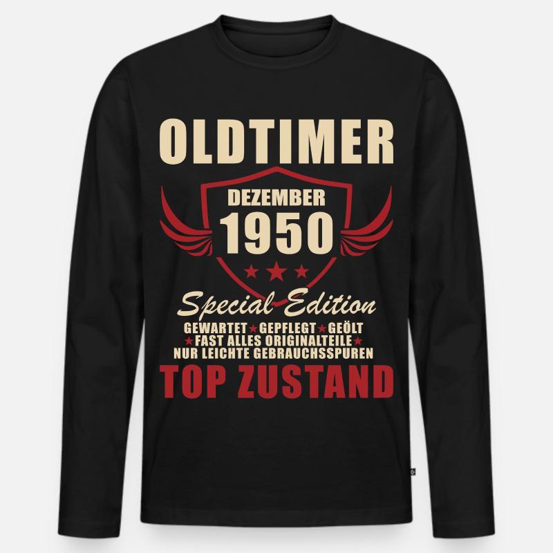 Oldtimer 1950 Special Edition - Männer Premium Bio Langarmshirt - Schwarz
