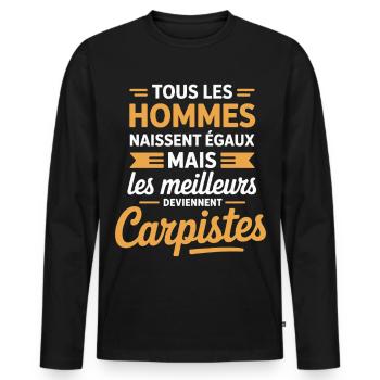Die besten werden Karpfenangler Humorfischer - Männer Premium Bio Langarmshirt - Schwarz - Vorne - Nico (187cm)