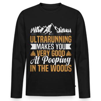 Ultramarathon de 100 miles coureur d’ultramarathon - T-shirt manches longues Premium bio Homme - noir - Devant - Nico (187cm)