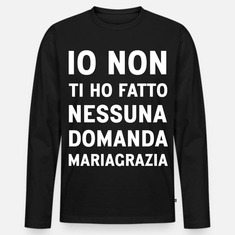 Mariagrazia (Black Version) - Maglia a manica lunga ecologica premium da uomo - nero