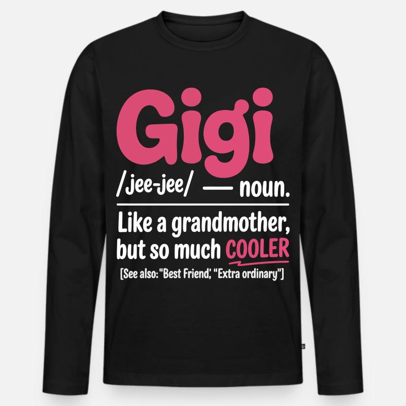 Gigi Cooler Großmutter Spruch - Männer Premium Bio Langarmshirt - Schwarz