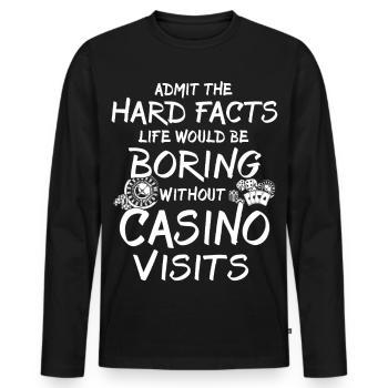 Casino Gambler - Men's Premium Organic Long Sleeve Shirt - black - Front - Nico (187cm)
