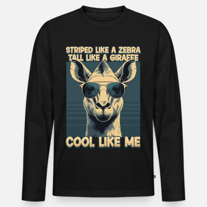 Okapi Tier - Männer Premium Bio Langarmshirt - Schwarz