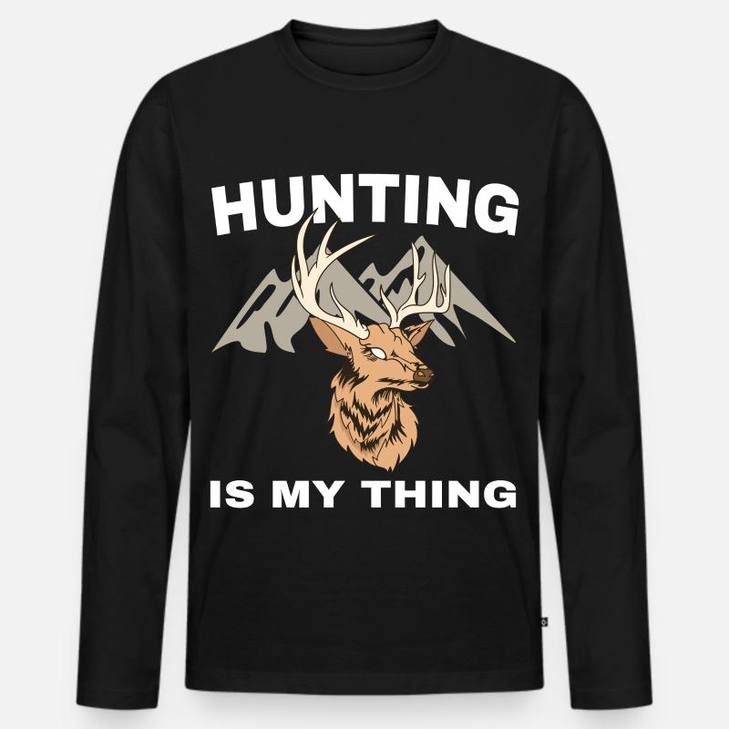 Jagd ist mein Ding - Männer Premium Bio Langarmshirt - Schwarz
