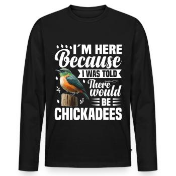 Meisen Kuscheltier Vogelbeobachter-Küken - Männer Premium Bio Langarmshirt - Schwarz - Vorne - Nico (187cm)