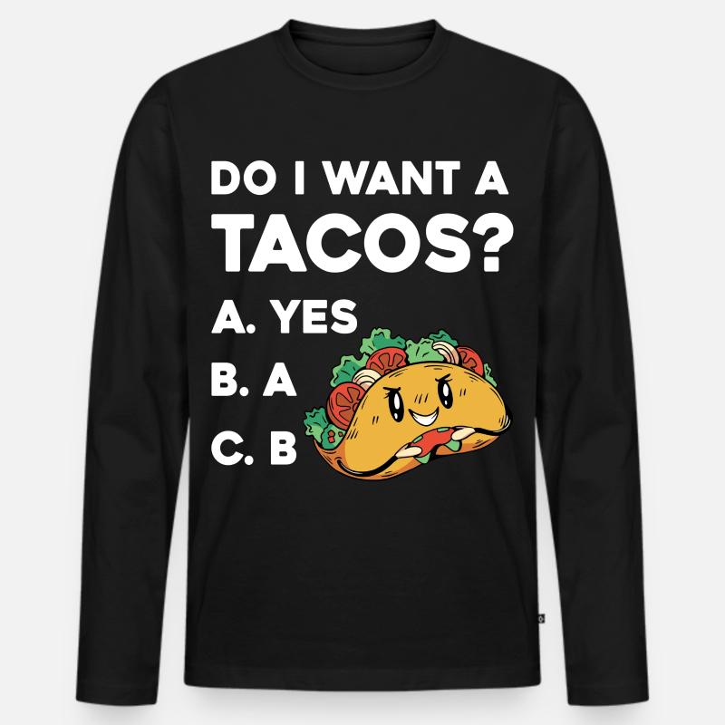 Taco Frage: Ja Oder Nein - T-shirt manches longues Premium bio Homme - noir