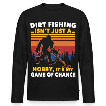 Dirt Fishing Big Foot - Men's Premium Organic Long Sleeve Shirt - black - Front - Nico (187cm)