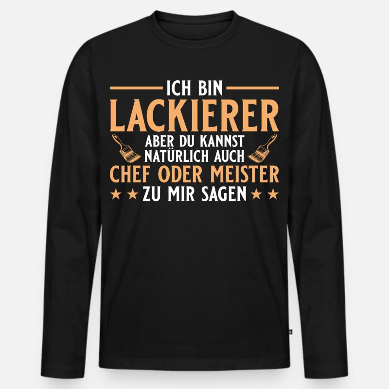 Maler Handwerker Chef oder Meister - Lackierer - Männer Premium Bio Langarmshirt - Schwarz