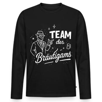 Bachelor Party Team Groom, Beer Suit, Funny - Men's Premium Organic Long Sleeve Shirt - black - Front - Nico (187cm)